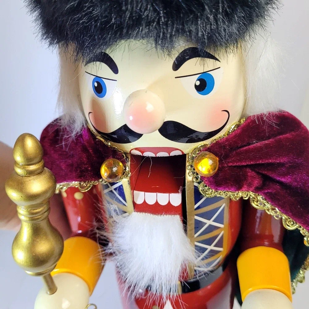 Vintage Nutcracker Christmas Red Green Glitter Hat‎ Opens Holiday Decor